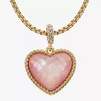 Liz Claiborne Womens Pink Mother Of Pearl Heart 2-pc. Jewelry Set