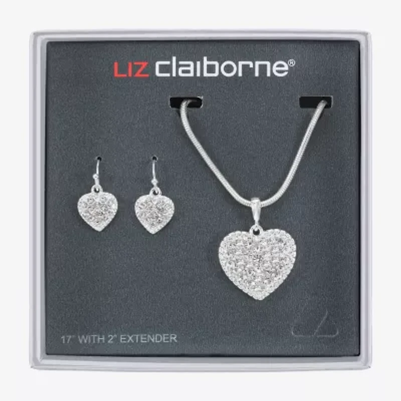 Liz Claiborne Womens Glass Heart 2-pc. Jewelry Set