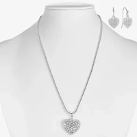 Liz Claiborne Womens Glass Heart 2-pc. Jewelry Set