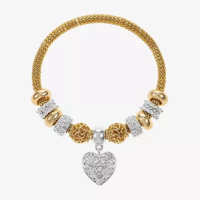 Liz Claiborne Womens Glass Heart Stretch Bracelet