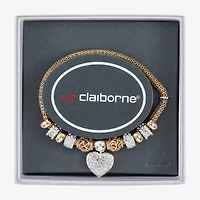 Liz Claiborne Womens Glass Heart Stretch Bracelet
