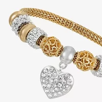 Liz Claiborne Womens Glass Heart Stretch Bracelet