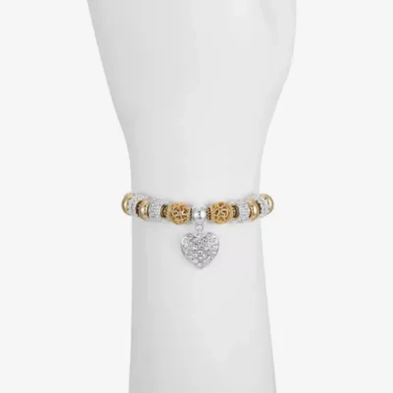 Liz Claiborne Womens Glass Heart Stretch Bracelet
