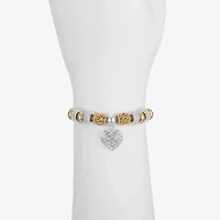 Liz Claiborne Womens Glass Heart Stretch Bracelet
