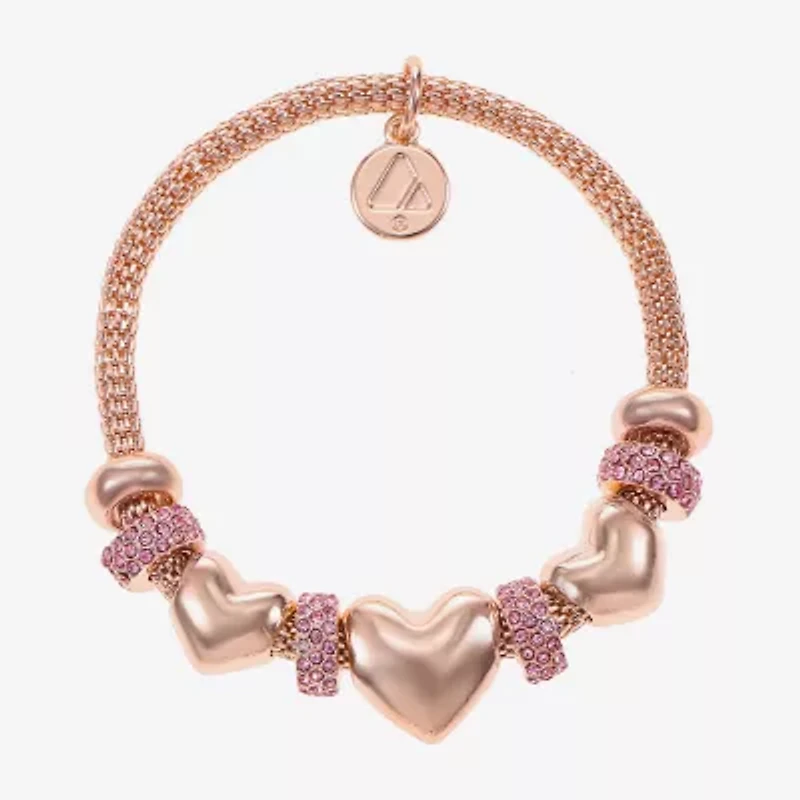 Liz Claiborne Womens Glass Heart Stretch Bracelet