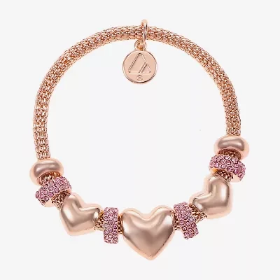 Liz Claiborne Womens Glass Heart Stretch Bracelet