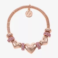 Liz Claiborne Womens Glass Heart Stretch Bracelet