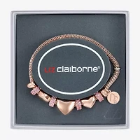 Liz Claiborne Womens Glass Heart Stretch Bracelet
