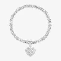 Liz Claiborne Womens Glass Heart Stretch Bracelet