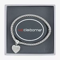 Liz Claiborne Womens Glass Heart Stretch Bracelet