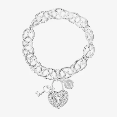 Liz Claiborne Womens Glass Heart Stretch Bracelet