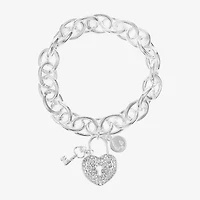 Liz Claiborne Womens Glass Heart Stretch Bracelet
