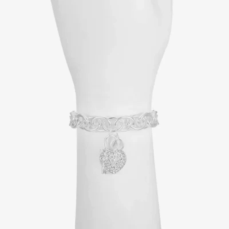 Liz Claiborne Womens Glass Heart Stretch Bracelet