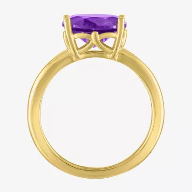 Gemstone 14K Gold Over Silver Oval Solitaire Cocktail Ring