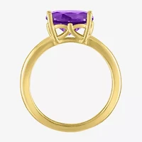 Gemstone 14K Gold Over Silver Oval Solitaire Cocktail Ring