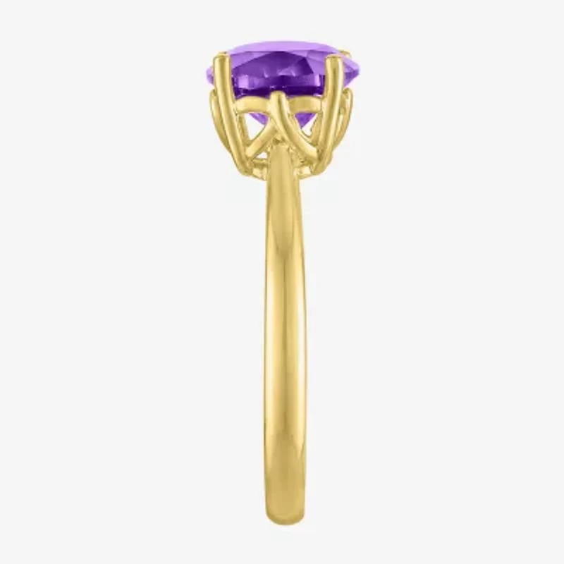 Gemstone 14K Gold Over Silver Oval Solitaire Cocktail Ring
