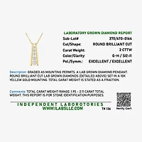 (G-H, Si2-I1) Womens 2 CT. T.W. Lab Grown White Diamond 10K Gold 18 Inch Pendant Necklace