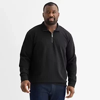 Shaquille O'Neal XLG Mens High Neck Long Sleeve Big and Tall Quarter-Zip Pullover