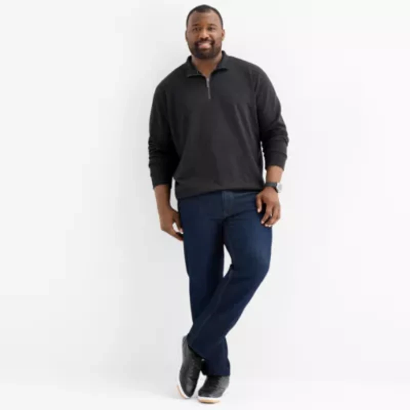 Shaquille O'Neal XLG Mens High Neck Long Sleeve Big and Tall Quarter-Zip Pullover