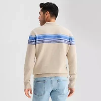 St. John's Bay Mens Long Sleeve Button Polo Sweater