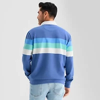 St. John's Bay French Terry Rugby Mens Classic Fit Long Sleeve Polo Shirt