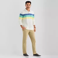 St. John's Bay French Terry Rugby Mens Classic Fit Long Sleeve Polo Shirt