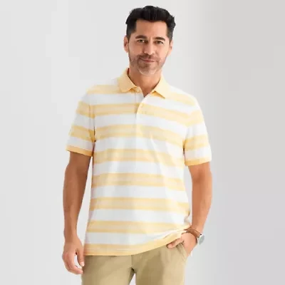 St. John's Bay Essential Striped Oxford Mens Classic Fit Short Sleeve Polo Shirt