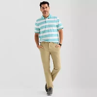 St. John's Bay Essential Striped Oxford Mens Classic Fit Short Sleeve Polo Shirt
