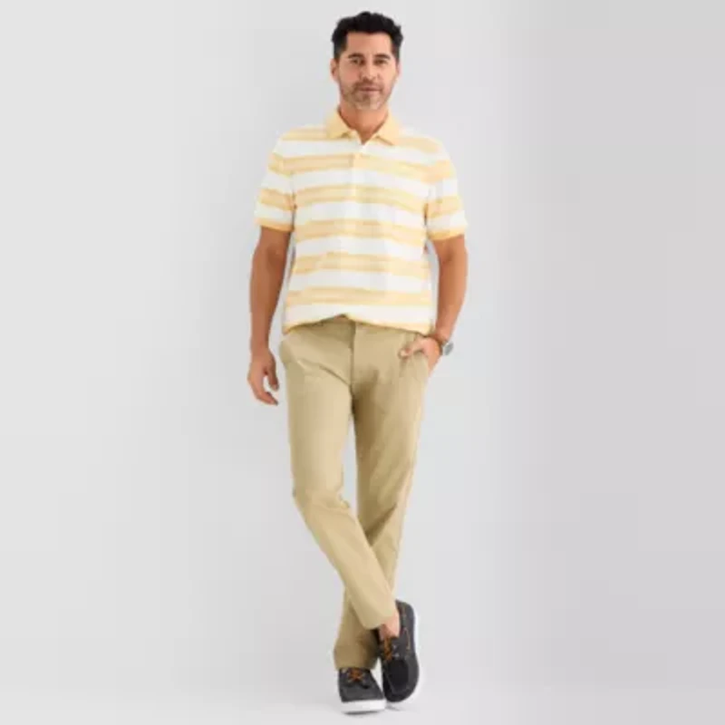 St. John's Bay Essential Striped Oxford Mens Classic Fit Short Sleeve Polo Shirt