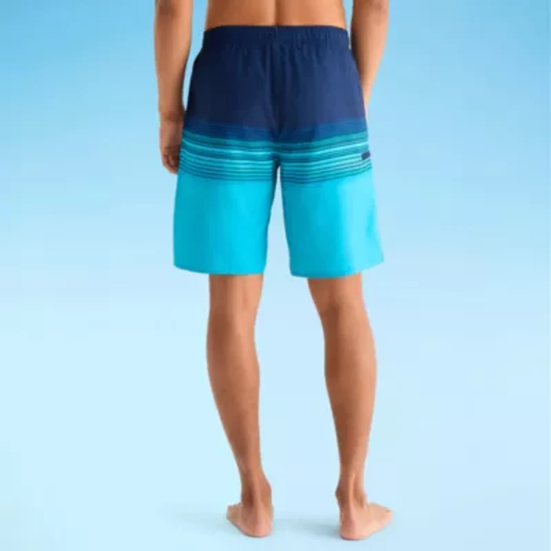 Burnside Mens Drawstring Waist Striped Swim Shorts