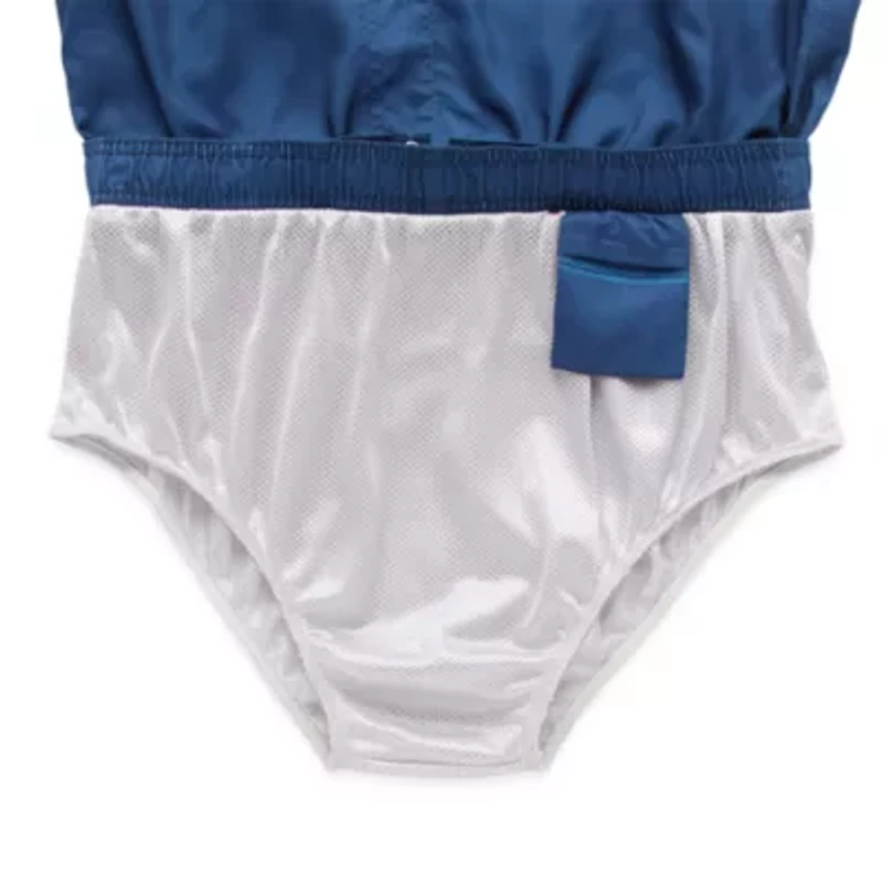 Burnside Mens Drawstring Waist Striped Swim Shorts