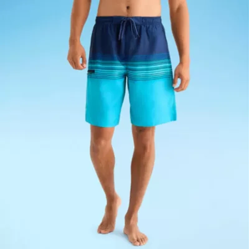 Burnside Mens Drawstring Waist Striped Swim Shorts