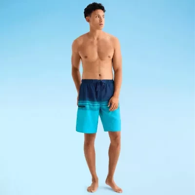 Burnside Mens Drawstring Waist Striped Swim Shorts