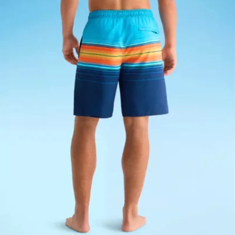 Burnside Mens Drawstring Waist Striped Swim Shorts