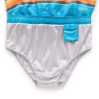 Burnside Mens Drawstring Waist Striped Swim Shorts
