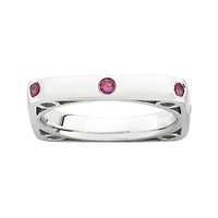 Personally Stackable Lab-Created Ruby Square Ring