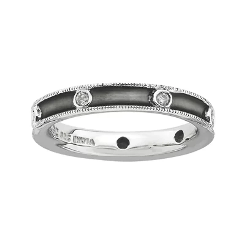 Personally Stackable Antiqued 1/6 CT. T.W. Diamond Ring