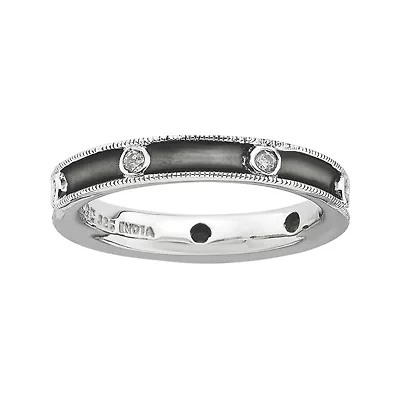 Personally Stackable Antiqued 1/6 CT. T.W. Diamond Ring