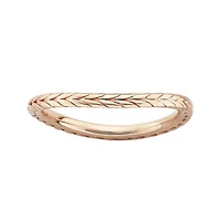 Personally Stackable 18K Rose Gold Over Sterling Silver Chevron Wave Ring