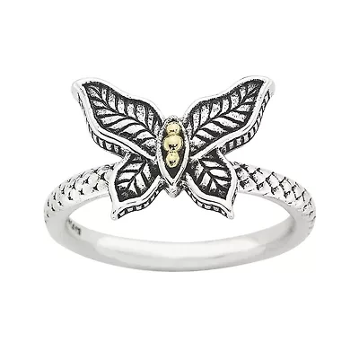 Personally Stackable Butterfly Two-Tone Ring
