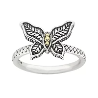Personally Stackable Butterfly Two-Tone Ring