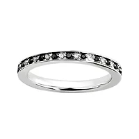 Personally Stackable ¼ CTW White & Color-Enhanced Black Diamond Eternity Ring