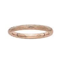 Personally Stackable 18K Rose Gold Over Sterling Silver Ribbed Ring