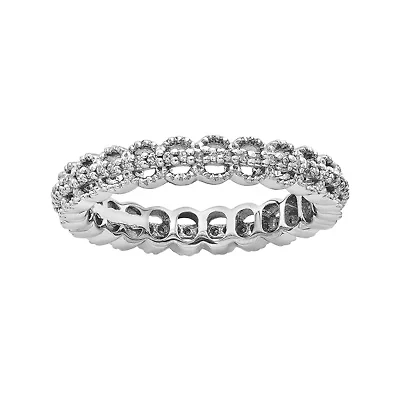 Personally Stackable 1/5 CT. T.W. Sterling Silver Open-Link Ring