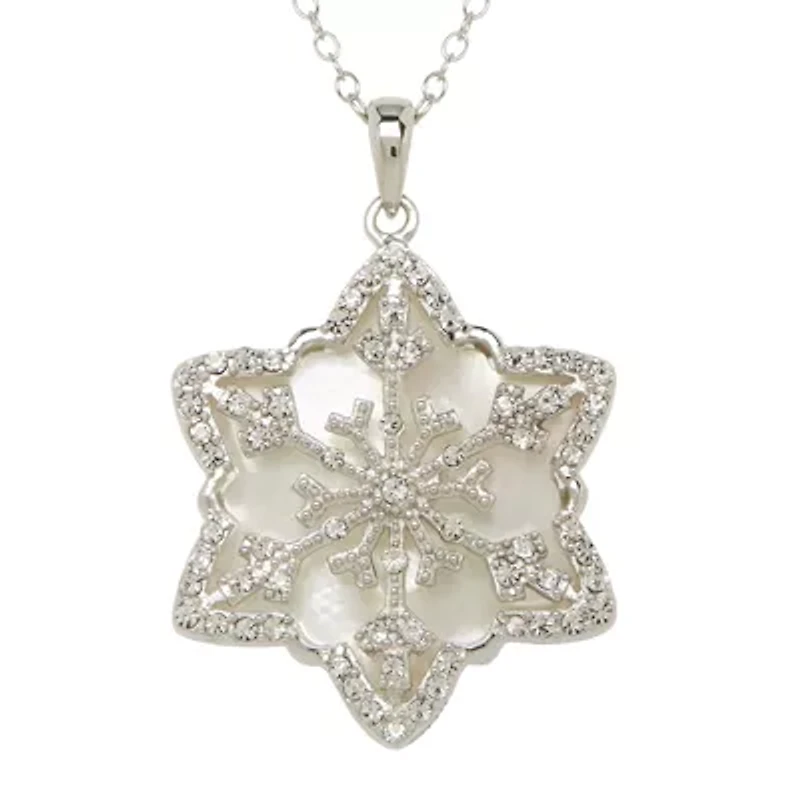 Sterling Silver Crystal Snowflake Pendant Necklace