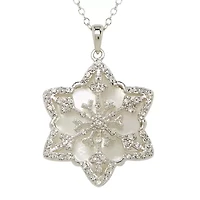 Sterling Silver Crystal Snowflake Pendant Necklace