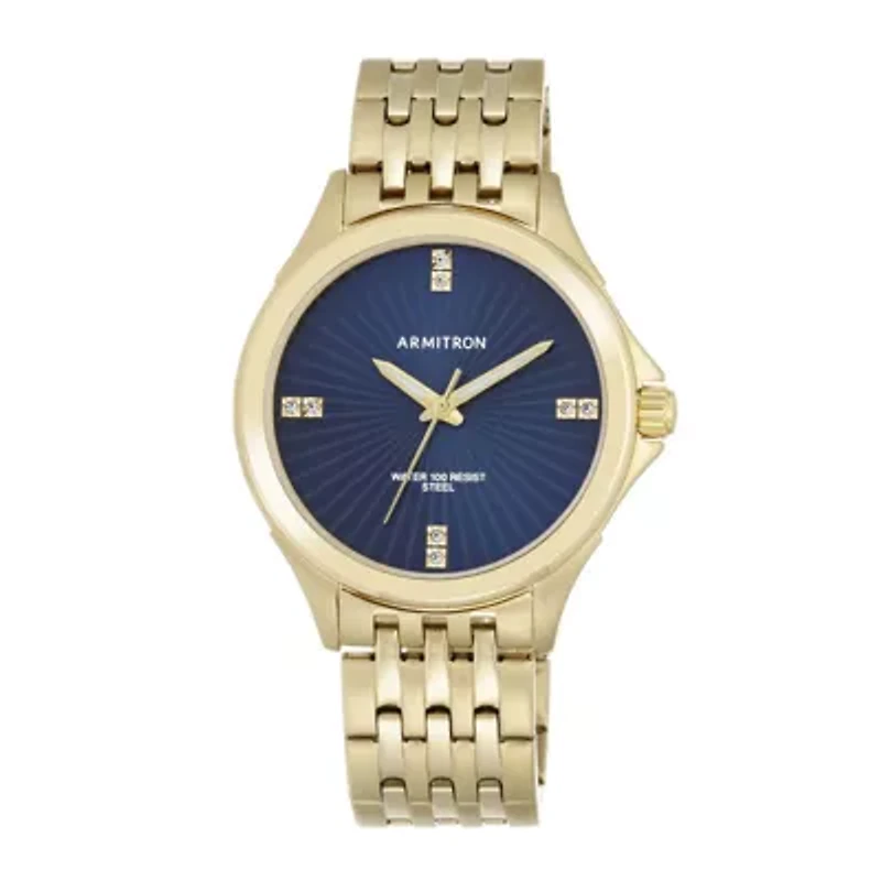 Armitron® All-Sport® Mens Crystal-Accent Gold-Tone Stainless Steel Watch 20/5086BLGP