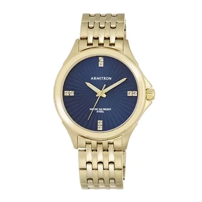 Armitron® All-Sport® Mens Crystal-Accent Gold-Tone Stainless Steel Watch 20/5086BLGP