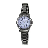 Armitron® Womens Crystal-Accent Gunmetal Bracelet Watch 75/5372BKGPBK