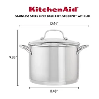 KitchenAid 3-Ply Stainless Steel 8-qt. Stockpot